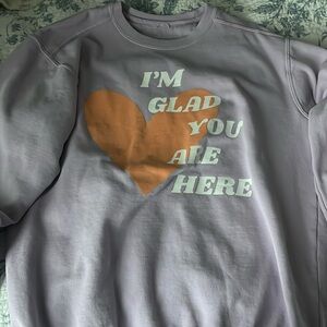 olive lynn purple graphic crew neck